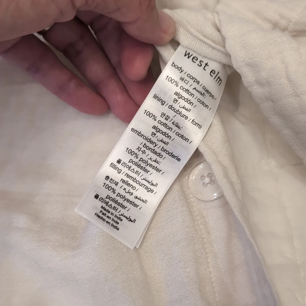 West Elm Cotton Cloud Jersey Pick Stitch Set of 2 King Shams New!